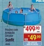 Oferta de Sunfit - Piscina Com Armação Circular por R$499,9 em Super Muffato