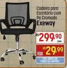 Oferta de Exeway - Cadeira Para Escritório Com Pe Cromado por R$299,9 em Super Muffato