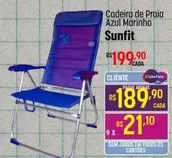 Oferta de Sunfit - Cadeira De Praia Azul Marinho por R$199,9 em Super Muffato