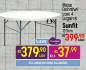 Oferta de Sunfit - Mesa Dobrável Com 4 Lugares por R$379,9 em Super Muffato