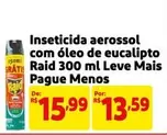 Oferta de De   - Inseticida Aerossol Com Oleo De Eucalipto Raid 300 Ml Leve Mais por R$15,99 em Extra