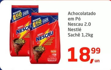 Oferta de Nestlé - Achocolatado Em Pó Nescau 2.0 Sachê por R$18,99 em Tenda Atacado