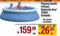 Oferta de Sunfit - Piscina Sunfit Inflavel Azul 2500l por R$159,9 em Max Atacadista