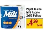 Oferta de Pacote - Papel Toalha Mili por R$4,99 em Max Atacadista