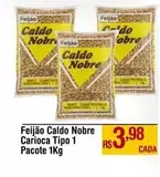 Oferta de Nobre - Feijão Caldo  Carioca Tipo 1 Pacote por R$3,98 em Max Atacadista