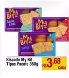 Oferta de Pacote - Biscoito My Bit Tipos por R$3,68 em Max Atacadista