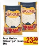 Oferta de Máximo - Arroz Branco Tipo 1 por R$23,99 em Max Atacadista