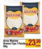 Oferta de Máximo - Arroz Branco Tipo 1 Pacote por R$23,99 em Max Atacadista