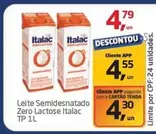 Oferta de Italac - Leite Semidesnatado Zero Lactose por R$4,79 em Tenda Atacado