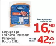 Oferta de Pamplona - Linguiça Tipo Calabresa Defumada por R$42,25 em Tenda Atacado