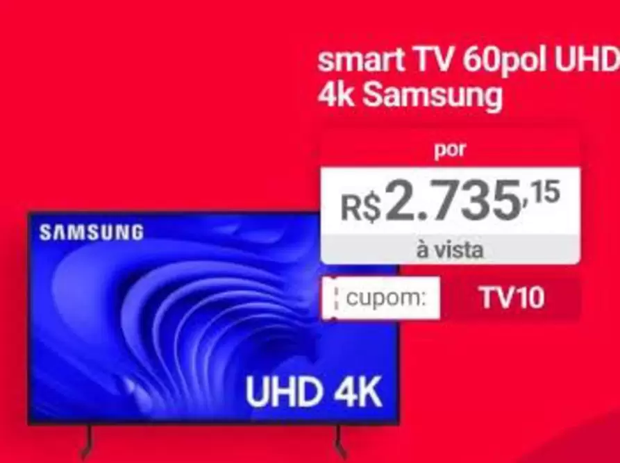 Oferta de Samsung - Smart Tv 60pol Uhd 4k por R$2735,15 em Lojas Americanas