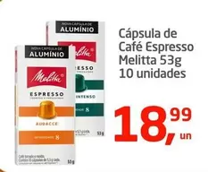 Oferta de Melitta - Cápsula de Café Espresso por R$18,99 em Tenda Atacado