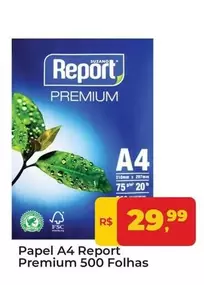 Oferta de Report - Papel A4 Premium 500 Folhas por R$29,99 em Tonin Superatacado