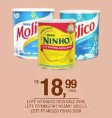 Oferta de Ninho - Leite Po Molico Desn Calc por R$18,99 em DB Supermercados