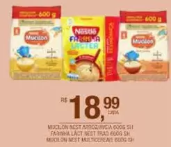 Oferta de Nestlé - Nuculon Nest/Moz/Aven Boos Sh/ Marina Lact Nest Trai/ Mucilon por R$18,99 em DB Supermercados