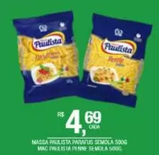 Oferta de Paulista - MASSA PAWPLISTA SEMOLA por R$4,69 em DB Supermercados