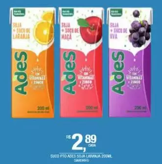 Oferta de De   - Suco Pto Ades Soja Lavavajillon por R$2,89 em DB Supermercados