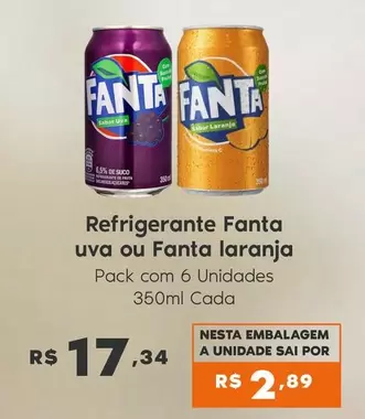 Oferta de Fanta - Refrigerante Uva Ou  Laranja por R$17,34 em Sam's Club