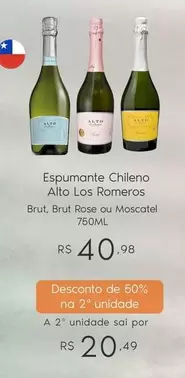 Oferta de Brut - Espumante Chileno Alto Los Romeros por R$40,98 em Sam's Club