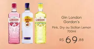 Oferta de Pink - Gin London Gordon's , Dry Ou Sicilian Lemon por R$69,88 em Sam's Club