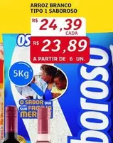 Oferta de Saborosas - Arroz Branco Tipo 1 por R$24,39 em Assaí Atacadista