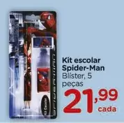 Oferta de Kit Escolar Spider-Man por R$21,99 em Carrefour