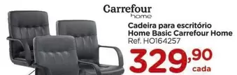 Oferta de Carrefour - Home Cadeira Para Escritorio Home Basic por R$329,9 em Carrefour