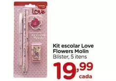 Oferta de Molin - Kit Escolar Love Flowers por R$19,99 em Carrefour