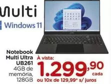 Oferta de Ultra - Notebook  Ub261 por R$1299,9 em Carrefour