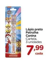 Oferta de Lápis Preto Patrulha por R$7,99 em Carrefour