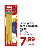 Oferta de Molin - Lápis Preto Com Borracha por R$7,99 em Carrefour