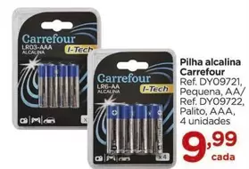 Oferta de Carrefour - Pilha Alcalina por R$9,99 em Carrefour