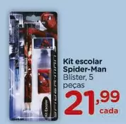 Oferta de Kit Escolar Spider-Man por R$21,99 em Carrefour