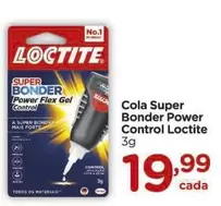 Oferta de Loctite - Cola Super Bonder Power Control por R$19,99 em Carrefour