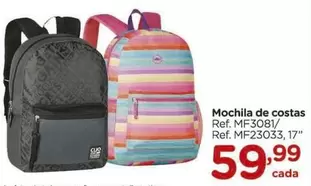 Oferta de De   - Mochila De Costas por R$59,99 em Carrefour