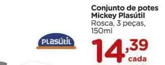 Oferta de Plasutil - Conjunto De Potes Mickey por R$14,39 em Carrefour