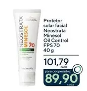 Oferta de Neostrata - Protetor Solar Facial Minesol Oil Control FPS 70 por R$101,79 em Drogarias Coop