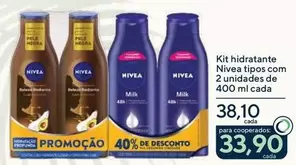 Oferta de Nivea - Kit Hidratante por R$38,1 em Drogarias Coop