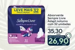 Oferta de Sempre Livre - Absorvente Adapt Noturno por R$35,3 em Drogarias Coop