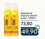 Oferta de Exposis - Repelente Infantil Spray por R$73,8 em Drogarias Coop