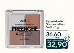 Oferta de Vult - Quarteto De Sobrancelhas por R$36,6 em Drogarias Coop