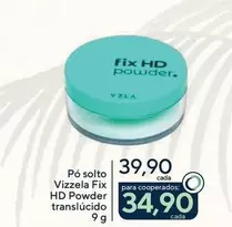 Oferta de Vizzela - Pó Solto Fix Hd Powder Translúcido por R$39,9 em Drogarias Coop