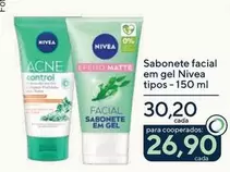 Oferta de Nivea - Sabonete Facial Em Gel por R$30,2 em Drogarias Coop