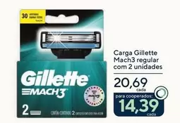 Oferta de Gillette - Carga Mach3 Regular  por R$20,69 em Drogarias Coop