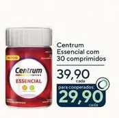 Oferta de Centrum - Essential Com 30 Comprimidos por R$39,9 em Drogarias Coop