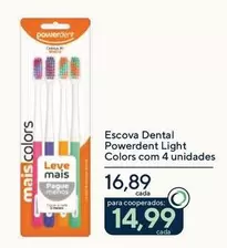 Oferta de Powerdent - Escova Dental Light Colors por R$16,89 em Drogarias Coop