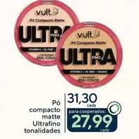 Oferta de Vult - Pó Compacto Matte Ultrafino Toalidades por R$31,3 em Drogarias Coop