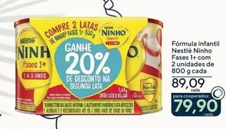 Oferta de Nestlé - Fórmula Infantil Ninho Fases 1+ por R$89,09 em Drogarias Coop