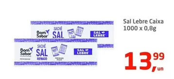 Oferta de Bom - Sal Lebre Caixa por R$13,99 em Tenda Atacado