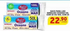 Oferta de Oceano - Saco Para Lixo Embalixo  50L por R$22,9 em Roldão